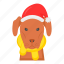 dog, covered, animal, christmas, hat, pet 