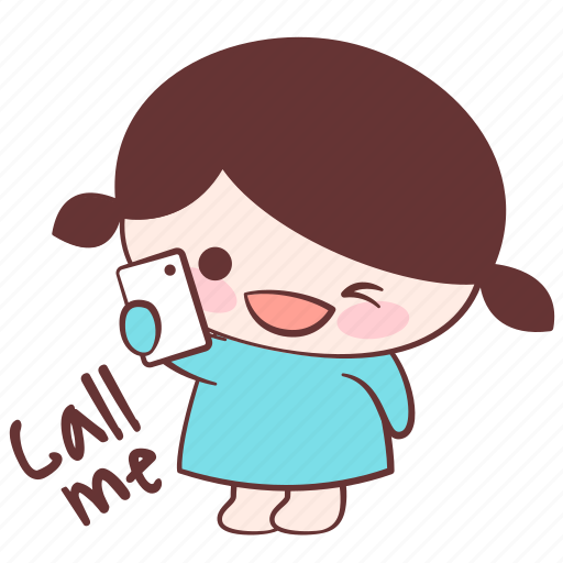 Call, happy, laugh, me, smile, sticker, xuxu icon - Download on Iconfinder