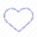 chain, heart, love, valentine, y2k, holographic, 3d