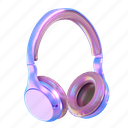 headphone, music, headset, gadget, y2k, holographic, 3d