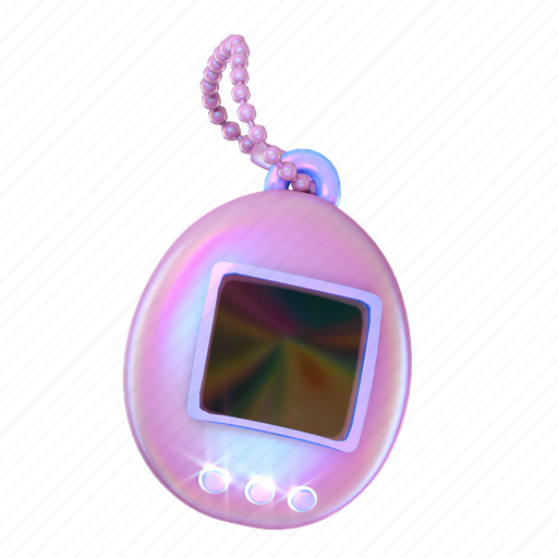 Digital pet, game, toy, 90s, y2k, holographic, 3d icon - Download on Iconfinder