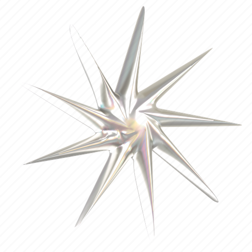 Sparkle star, decoration, star, y2k, holographic, shiny, 3d icon - Download on Iconfinder