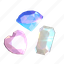 gemstones, diamond, crystal, jewelry, rhinestone, holographic, 3d 