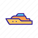 boat, modern, sea, ship, silhouette, wave, yacht 