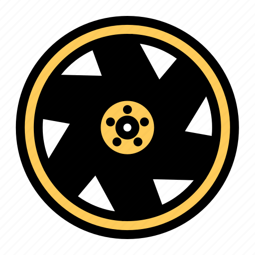 Alloywheel, automobile, car, transportation, tyre, wheel, yellow icon - Download on Iconfinder
