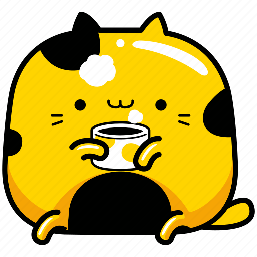 Cute, cat, coffee, time, hot, drink, cup icon - Download on Iconfinder