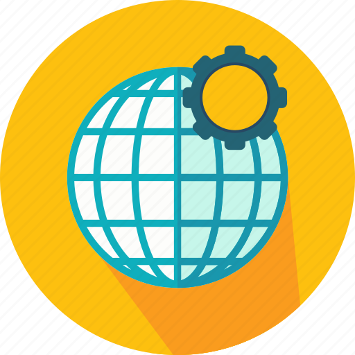 Cogwheel, configuration, earth, geography, globe, grid, web icon - Download on Iconfinder