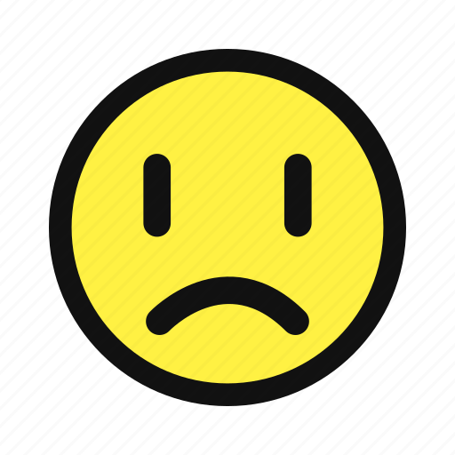 Avatar, emote, emotion, sad, unhappy, yellow icon - Download on Iconfinder