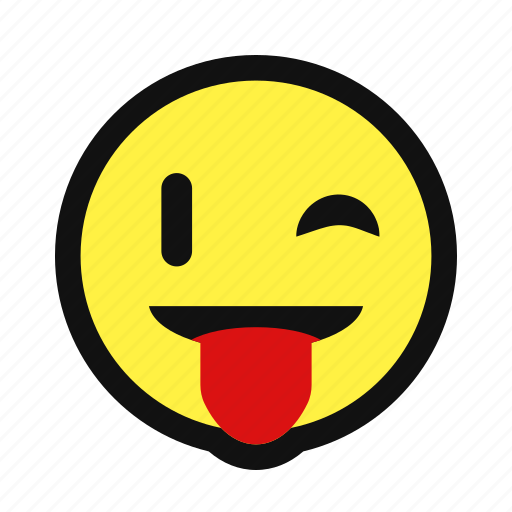 Happy, playful, smile, tongue, wink, yellow icon - Download on Iconfinder