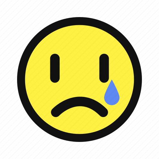 Cry, crying, sad, tear, unhappy, yellow icon - Download on Iconfinder