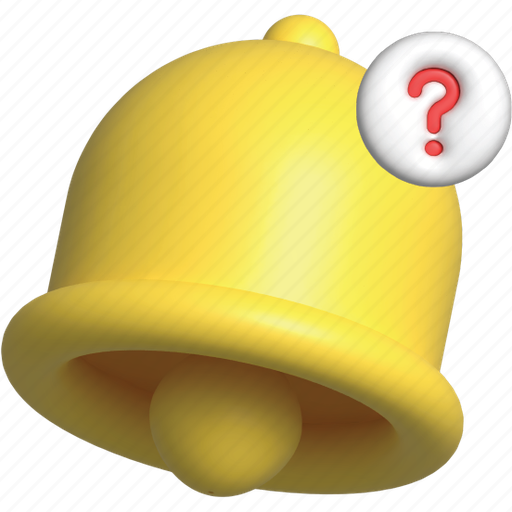 Question, bell, notification, faq, help, information, support 3D illustration - Download on Iconfinder