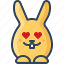 bunny, emoticon, hare, in love, rabbits, romantic, sweet