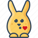 bunny, emoticon, hare, kiss, like, love, rabbits