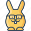 bunny, clever, glasses, hare, nerdy, rabbits, smart 