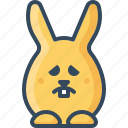 bunny, emoticon, hare, rabbits, sad, sorrowfull, unhappy
