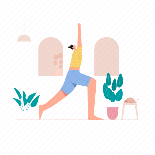 Yoga, pose, warrior, workout illustration - Download on Iconfinder