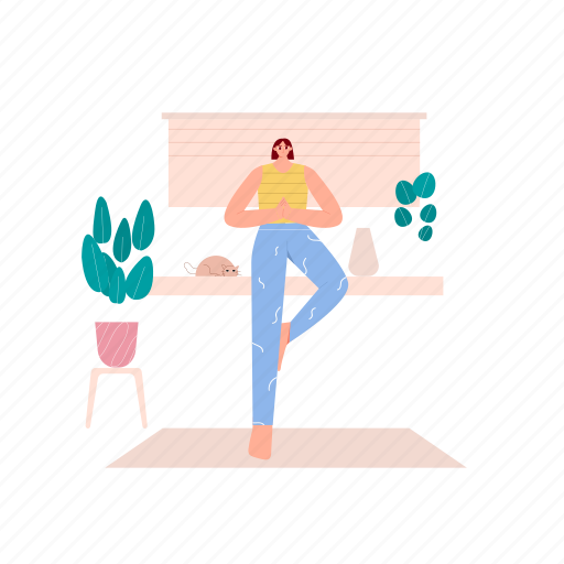 Yoga, post, exercise, asana illustration - Download on Iconfinder