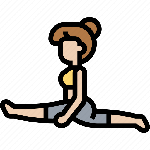 Monkey, pose, yoga, hanumanasana, fitness icon - Download on Iconfinder
