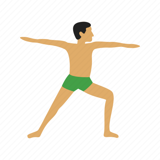 Exercise, fitness, left, pose, warrior, yoga, young icon - Download on Iconfinder