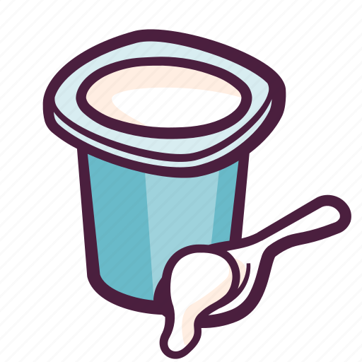 Food, yogurt, healthy, spoon, milk, pack icon - Download on Iconfinder
