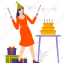 birthday party, happy birthday, birthday cake, gift, surprise, party, celebration, happy, celebrate 