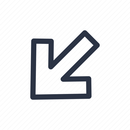 Arrow, down, left, wayfind icon - Download on Iconfinder