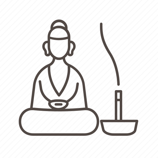 Buddha, buddhism, incense, line icon - Download on Iconfinder