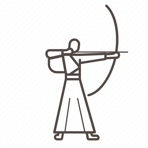 Archer, arrow, kyudo, line, man, target icon - Download on Iconfinder