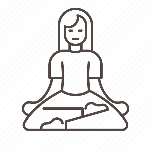 Disciple, female, line, meditating, student, wellness, woman icon - Download on Iconfinder