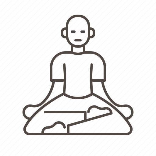 Calm, concentration, line, man, meditating, sitting icon - Download on Iconfinder