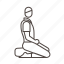 disciple, man, meditating, profile, seiza, sitting, zazen 
