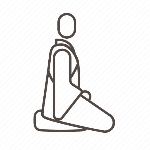 Line, meditation, monk, profile, sitting, zazen icon - Download on Iconfinder