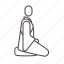 line, meditation, monk, profile, sitting, zazen 