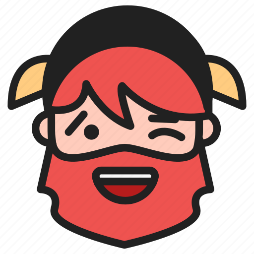 Dwarf, emoji, emoticon, face, smile, wink icon - Download on Iconfinder