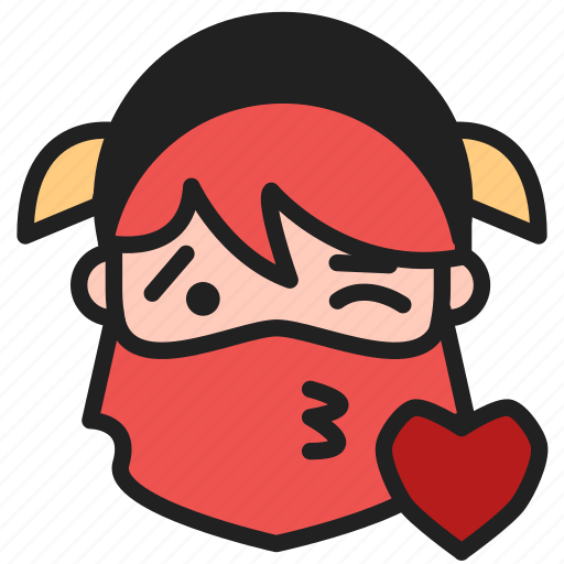 Dwarf, emoji, emoticon, face, heart, kiss icon - Download on Iconfinder