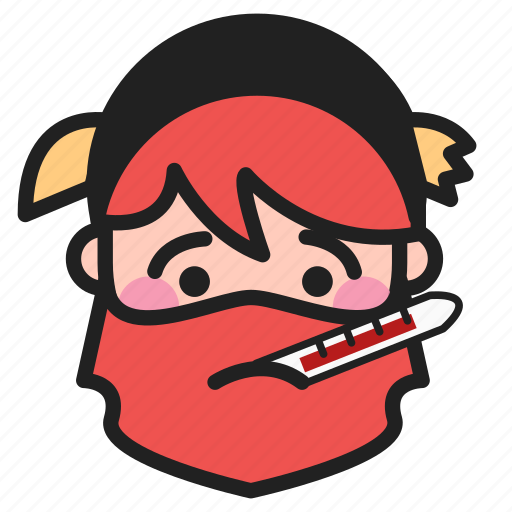 Dwarf, emoji, emoticon, face, sick, thermometer icon - Download on Iconfinder
