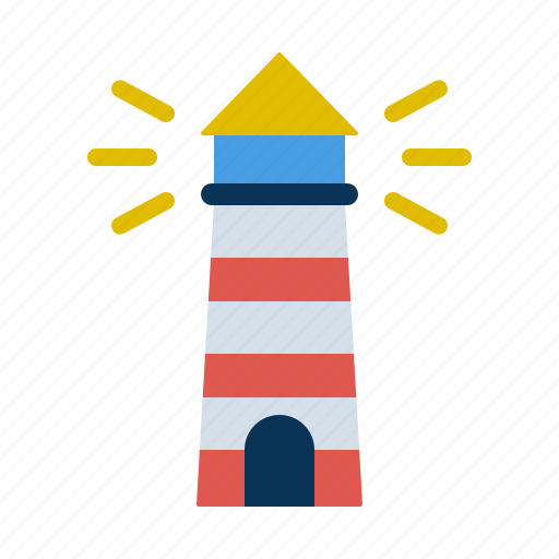 Lighthouse, multicolor, striped icon - Download on Iconfinder