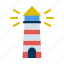 lighthouse, multicolor, striped 