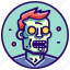 zombie, circle, background, icon 