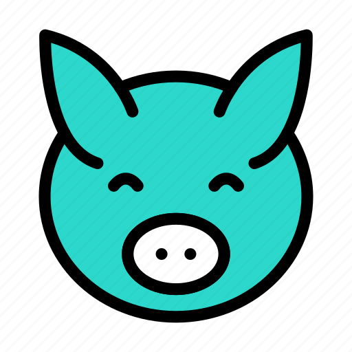 Piggy, animal, zoo, forest, face icon - Download on Iconfinder