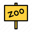 zoo, board, sign, banner, wild
