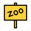 zoo, board, sign, banner, wild 