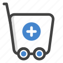 ecommerce, plus, shopping trolley, shopping cart, shopping carts, add item