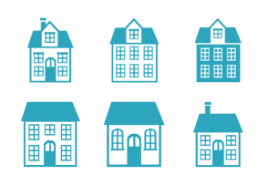 12 Town House Vector Shapes