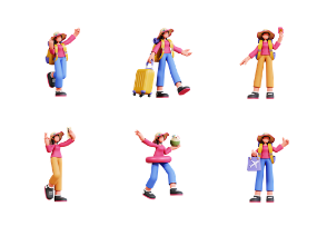 3D Character Female Holiday Illustration