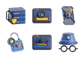 3D Iconset cyber security