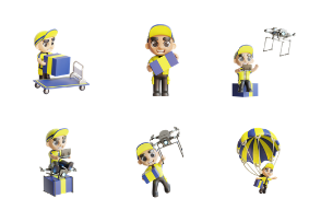 3D Iconset Delivery Man
