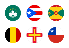 50 Flags of the world, circular shape