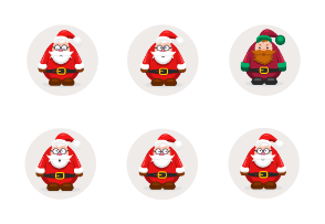 A collection of characters for Christmas and New year with Santa Claus