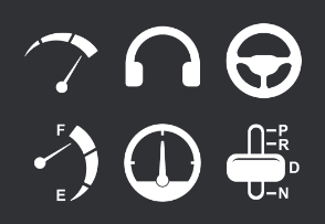Auto car control panel UI elements